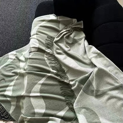 wave fringe blanket (3color)