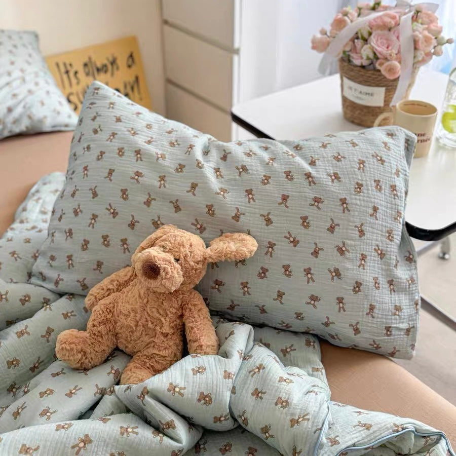 lovely quilt & pillow sheets set (4design)