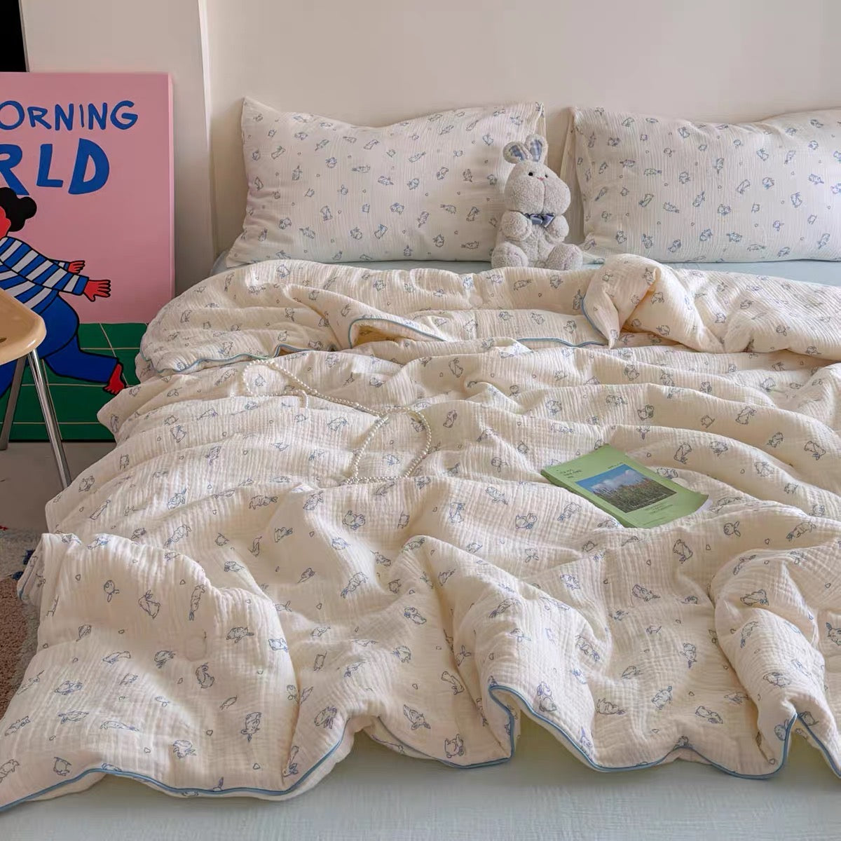 pretty quilt & pillow sheets set (4design)