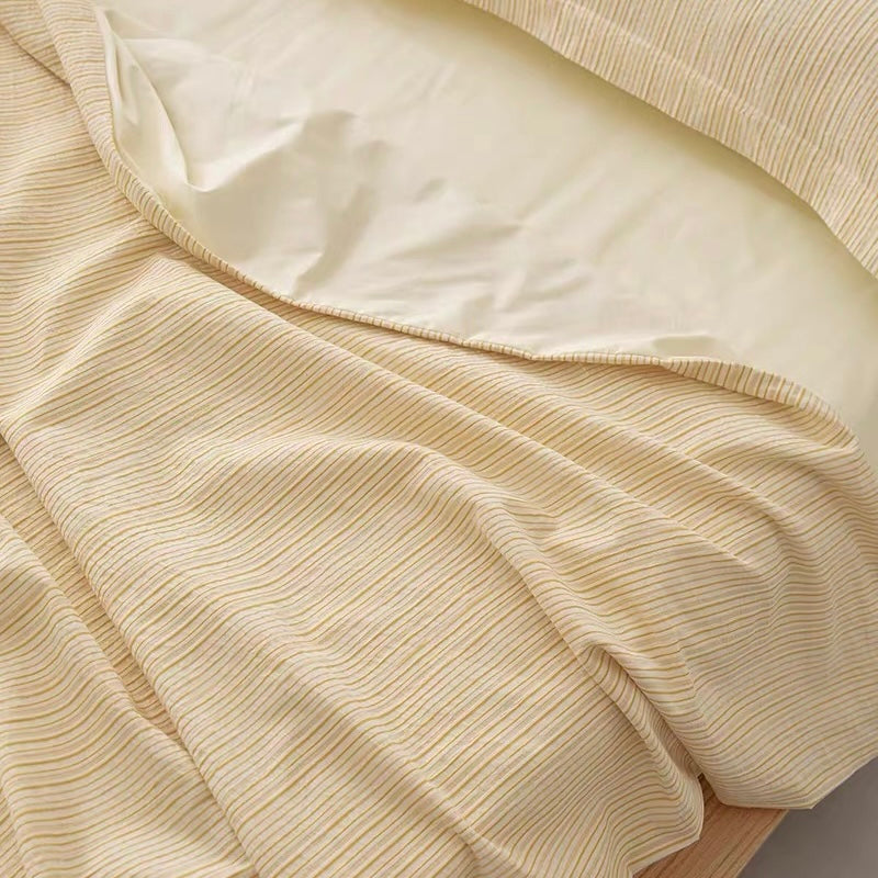 washed cotton stripe bedlinen set (3colors)