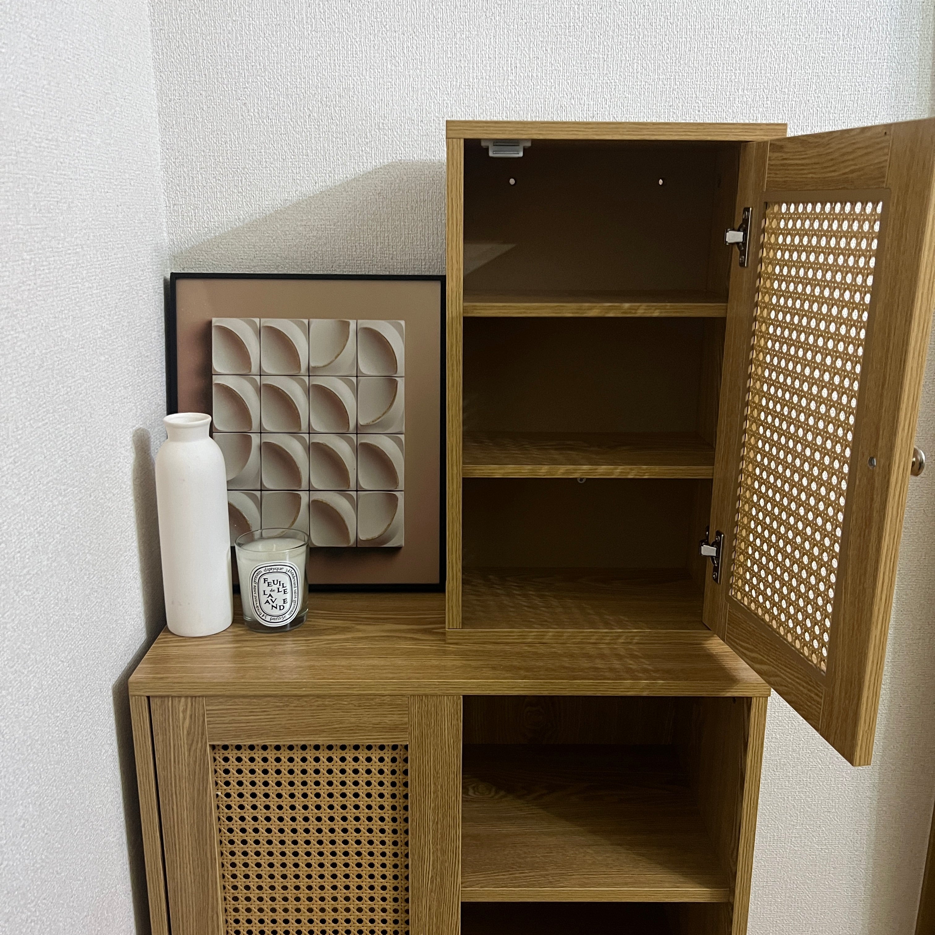 【即納】Cane Weave Rattan Cabinet (2size)