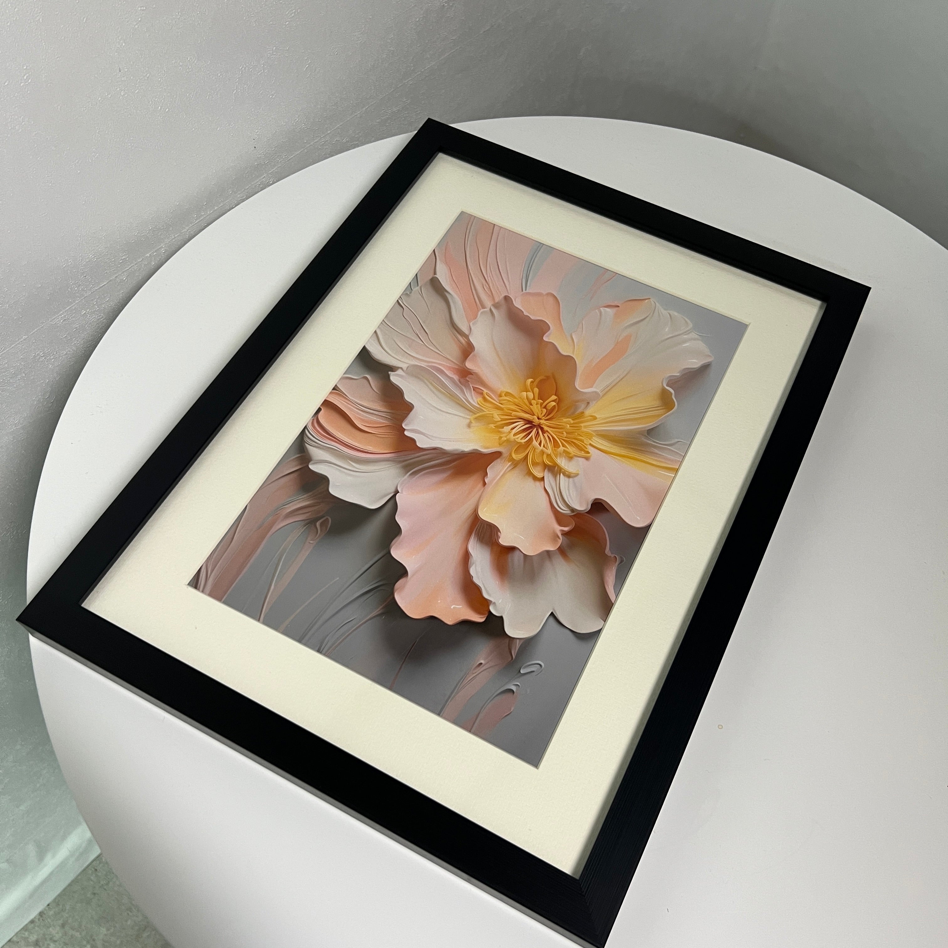【即納】embossed flower poster & frame SET (30×40cm)