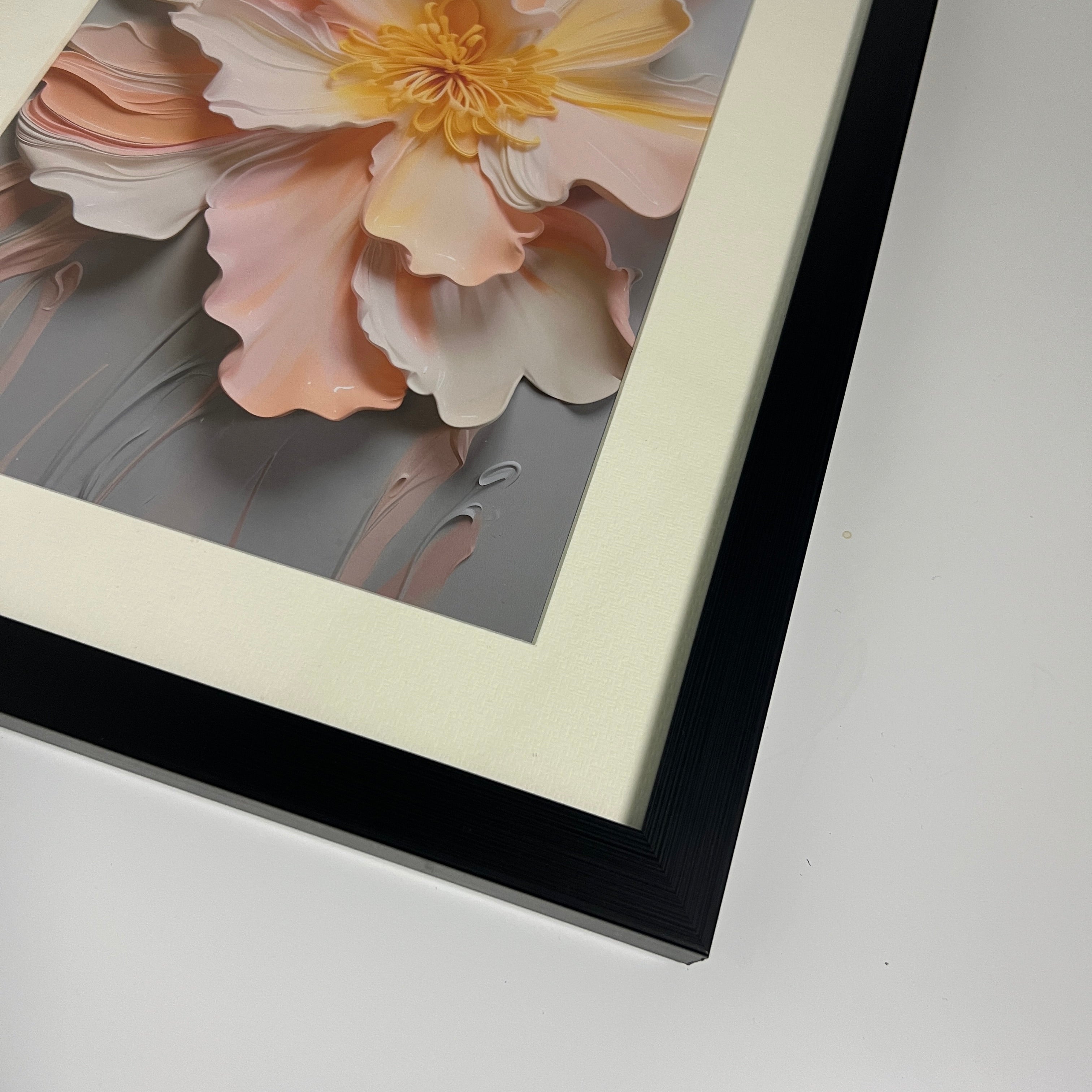 【即納】embossed flower poster & frame SET (30×40cm)