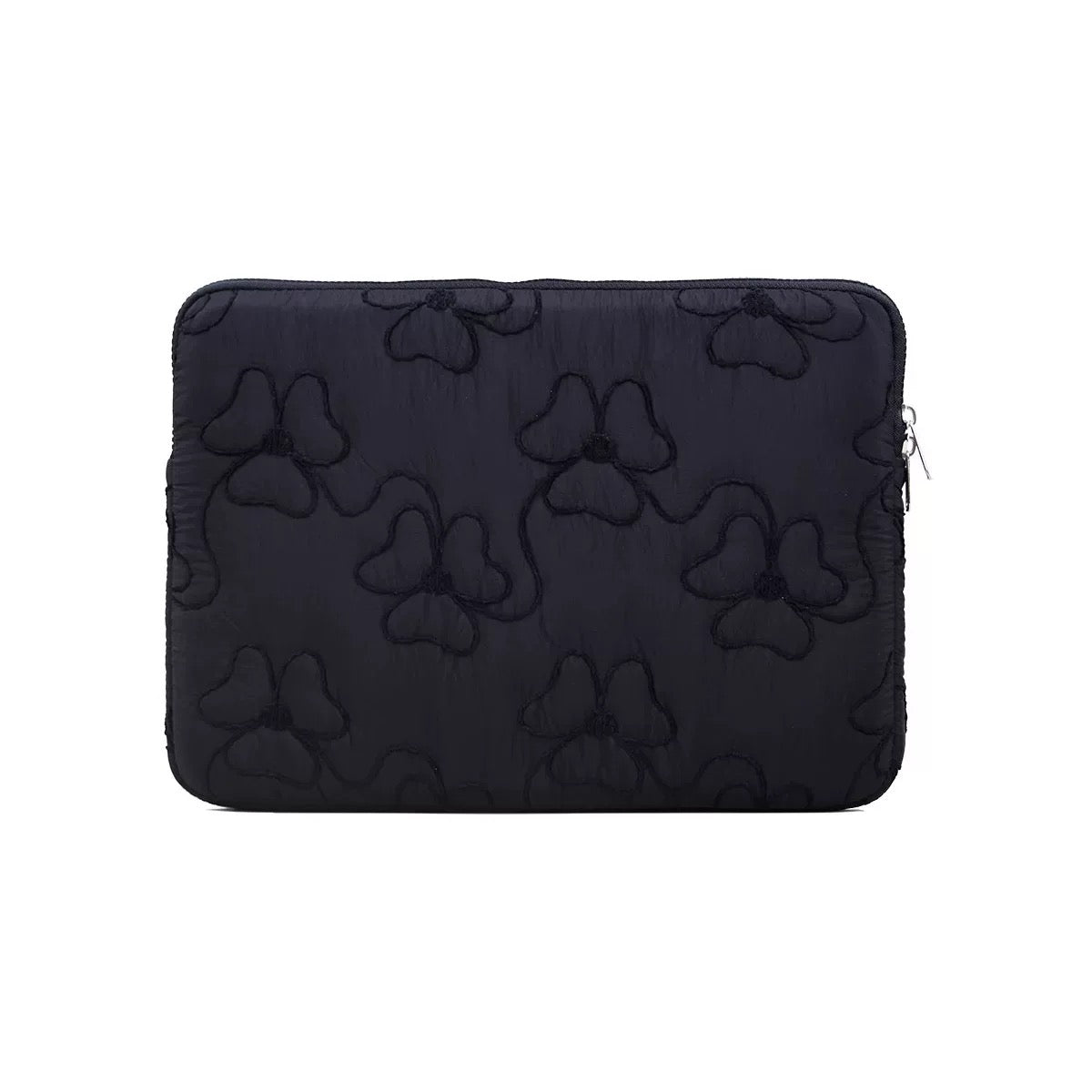 Puff Quilted Laptop with Floral Embroidery PC bag (5colors)