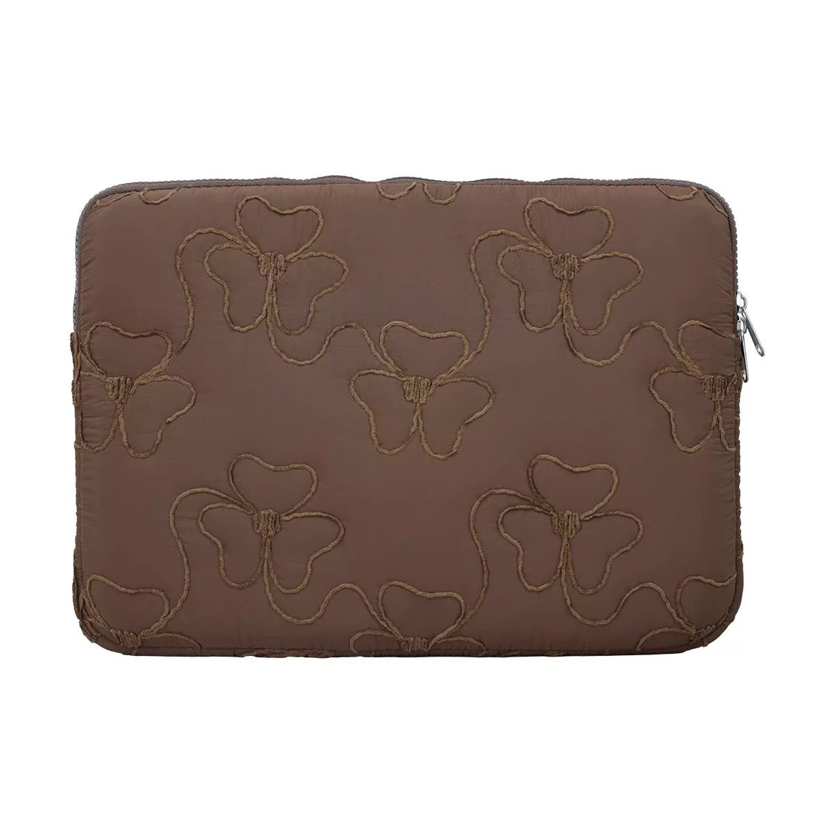 Puff Quilted Laptop with Floral Embroidery PC bag (5colors)