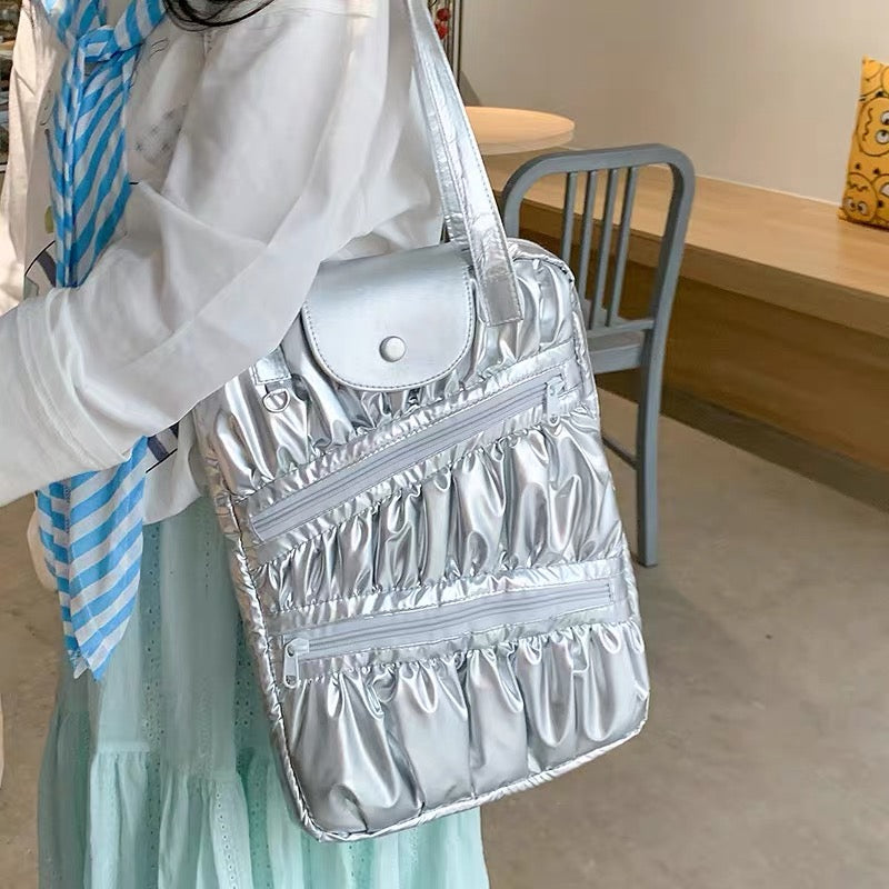 Metallic Ruched PC bag (2colors)