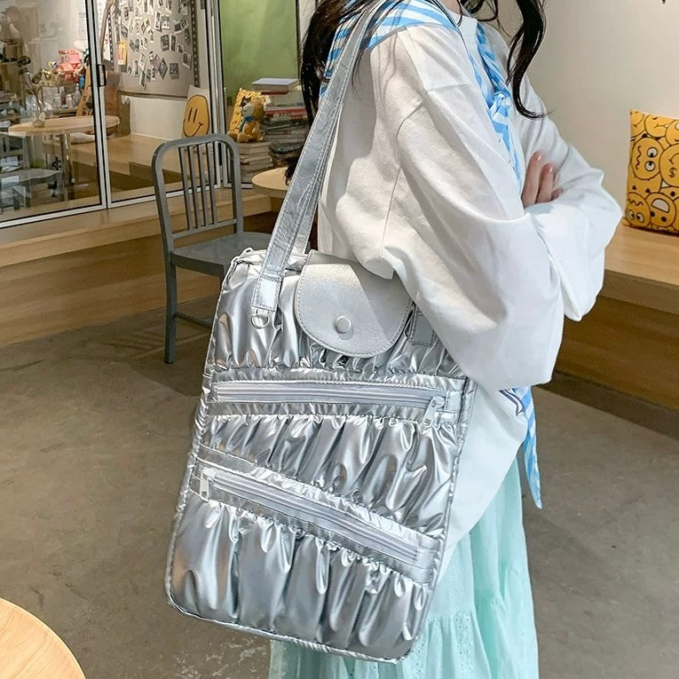 Metallic Ruched PC bag (2colors)