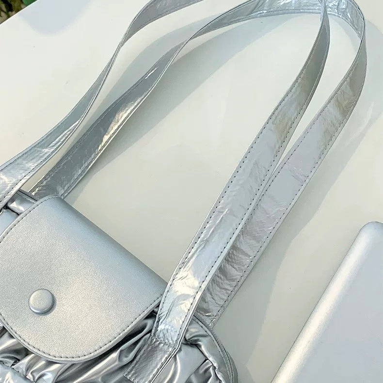 Metallic Ruched PC bag (2colors)