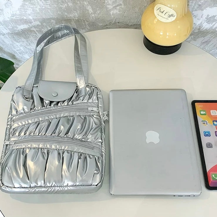 Metallic Ruched PC bag (2colors)