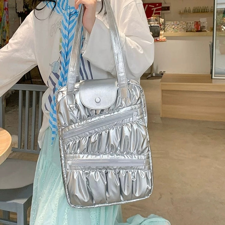 Metallic Ruched PC bag (2colors)