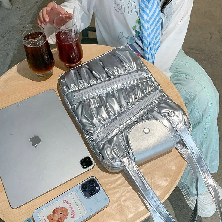 Metallic Ruched PC bag (2colors)