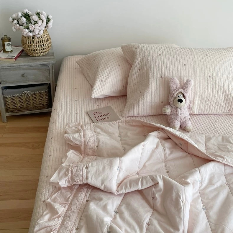 mini star quilt & pillow sheets set (4colors)