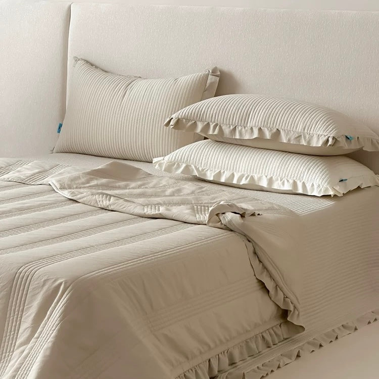 simple stripe quilt & pillow sheets set (5colors)