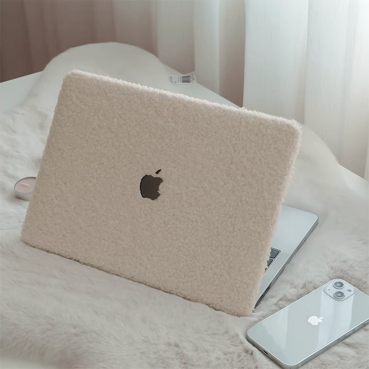 Cream White Teddy MacBook Case