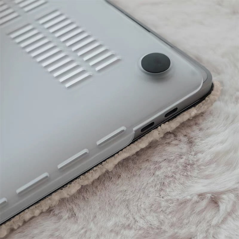 Cream White Teddy MacBook Case