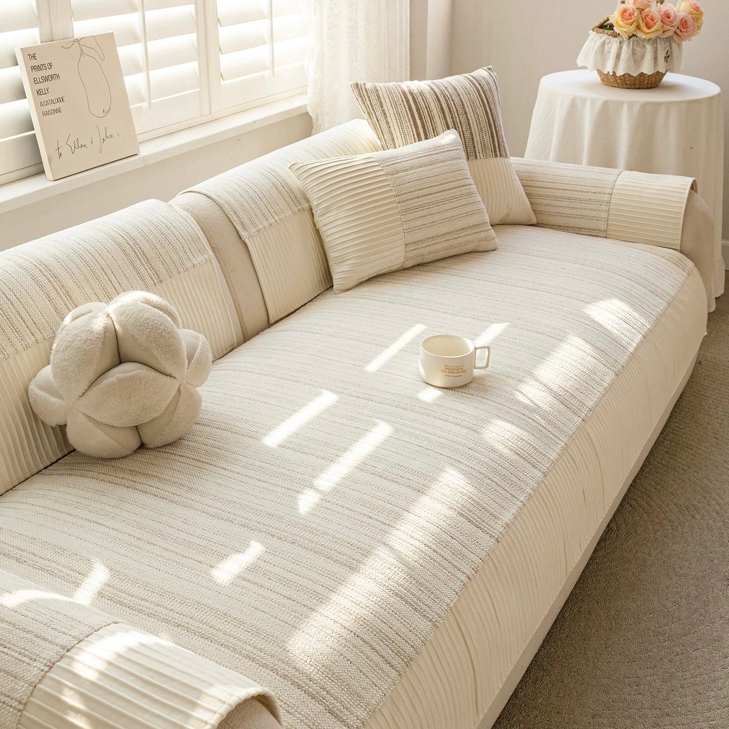 Natural Stripe Chenille cushion (4colors)