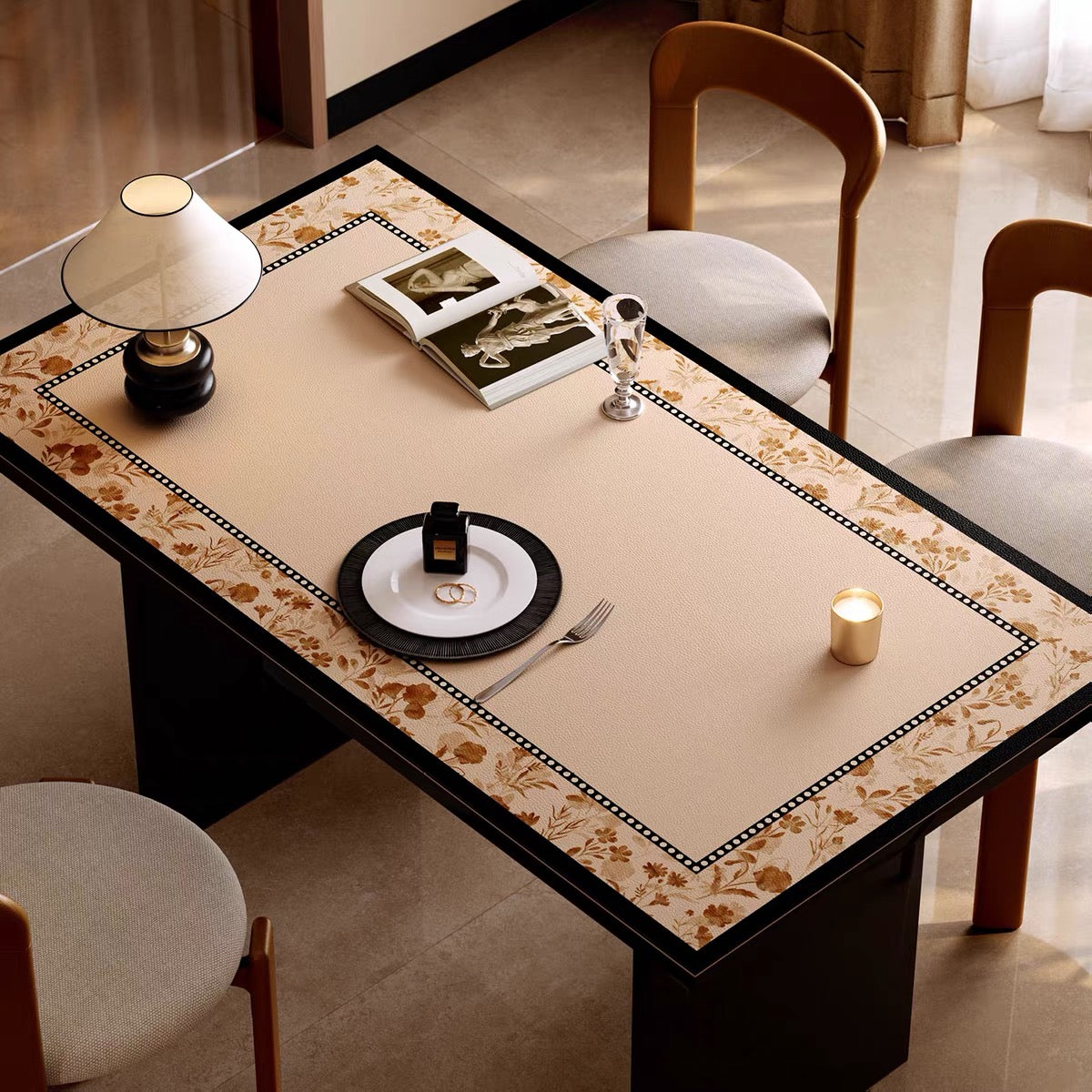 Autumn romantic square table mat
