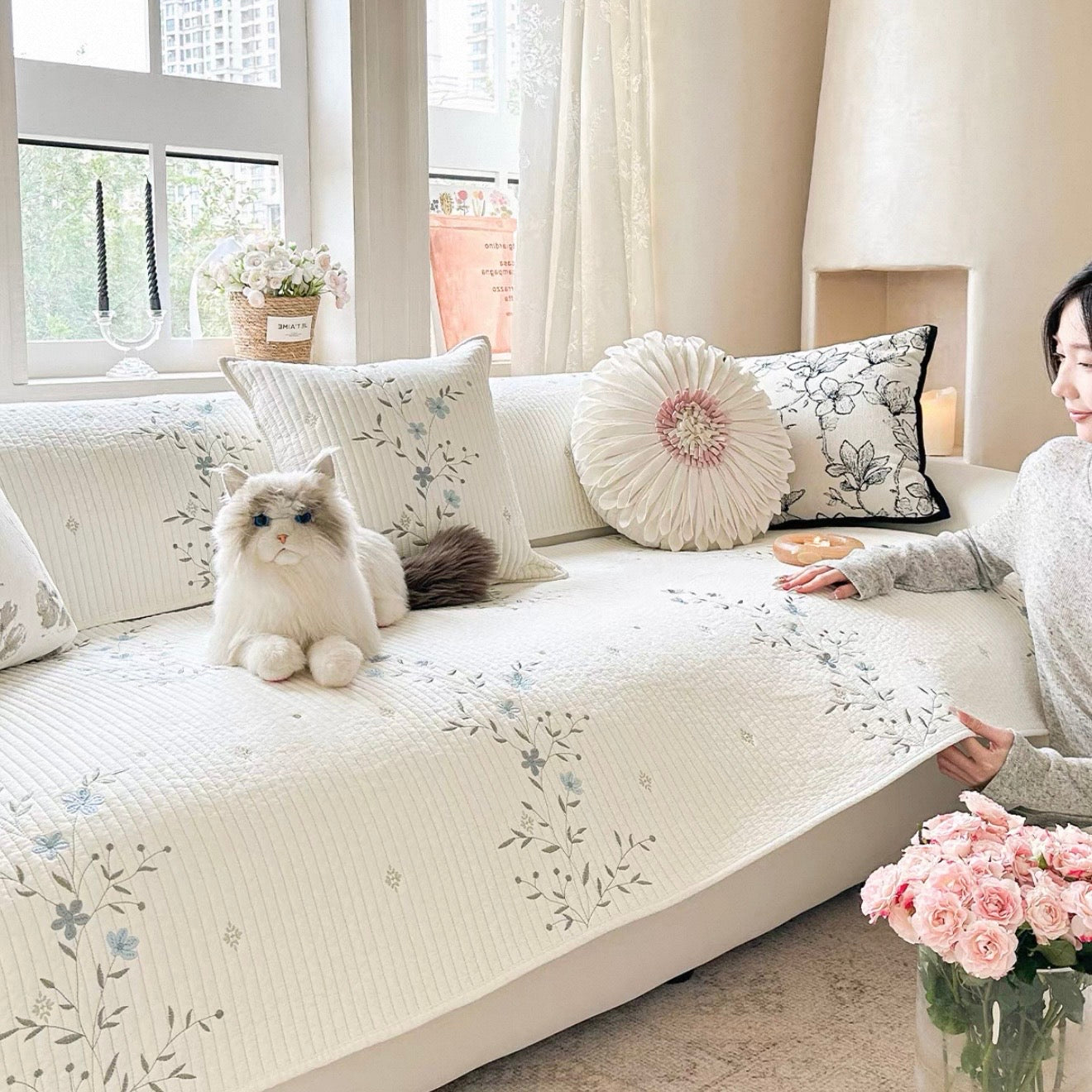 Nordic Style Jacquard sofa cover
