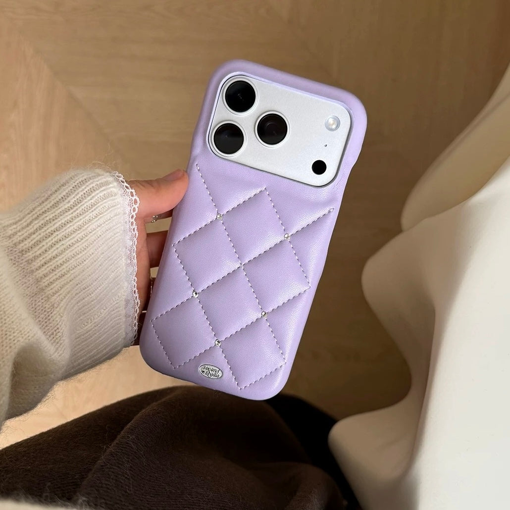 Luxury Quilted Leather iPhone case (2color)