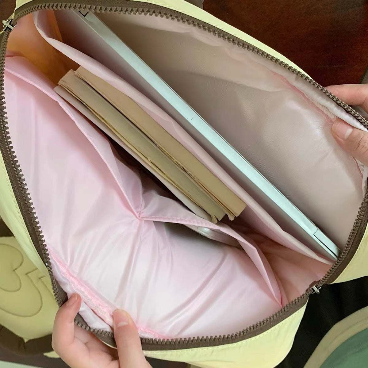 bicolor heart quilted PC bag (3colors)