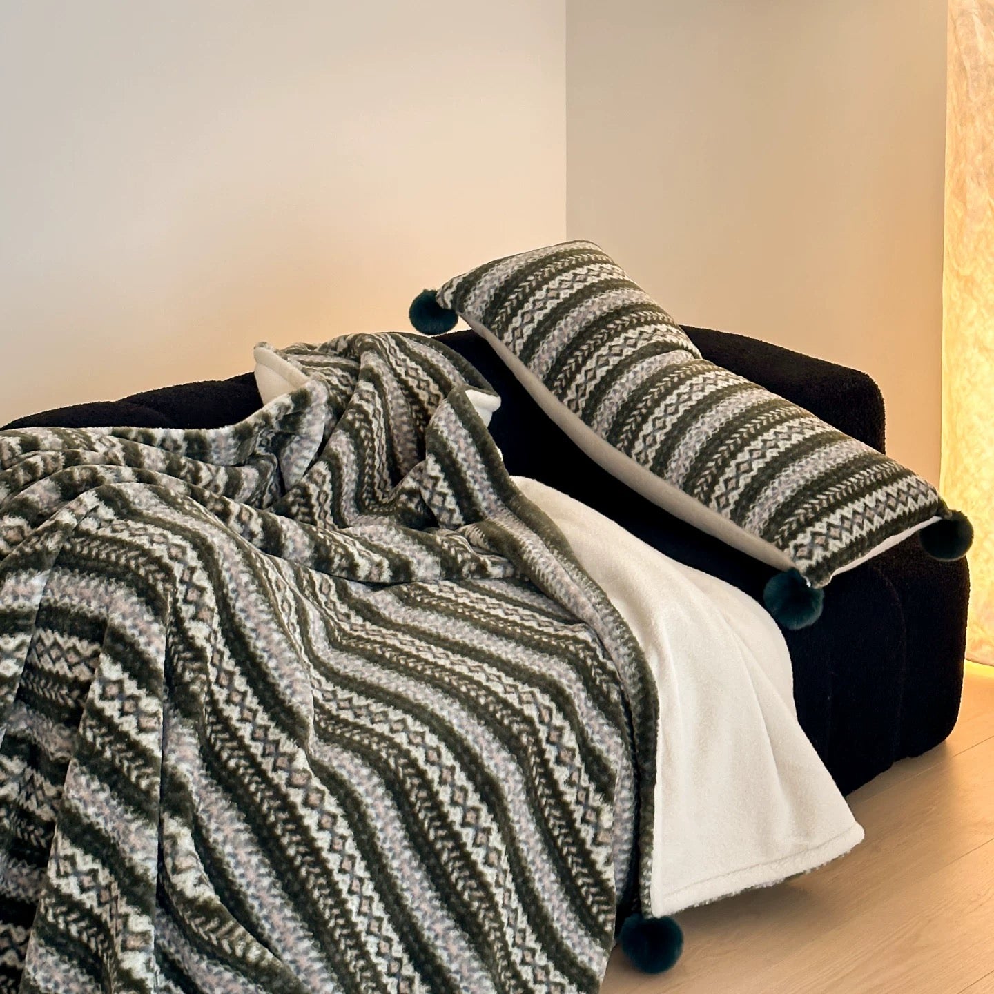 Winter Cabin Sherpa Fleece blanket (3colors)