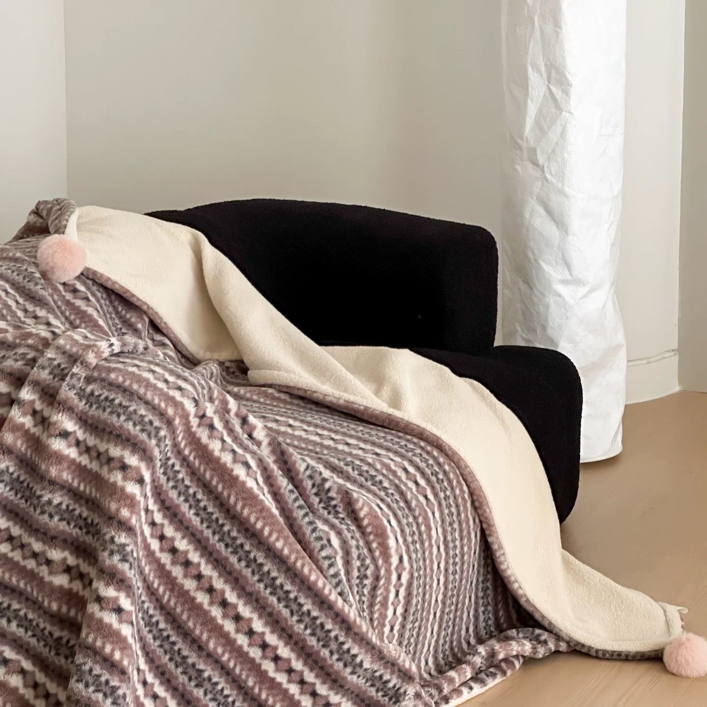 Winter Cabin Sherpa Fleece blanket (3colors)