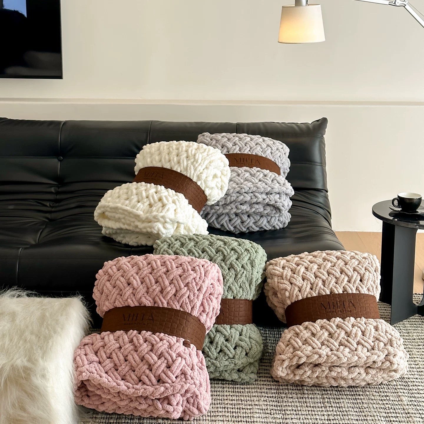 Hand-Woven Chunky Blanket (5colors)