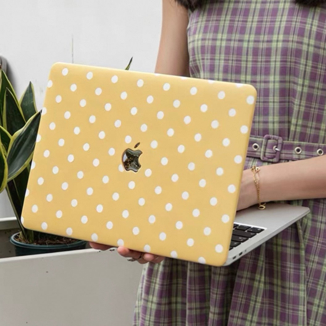 yellow dot MacBook Case