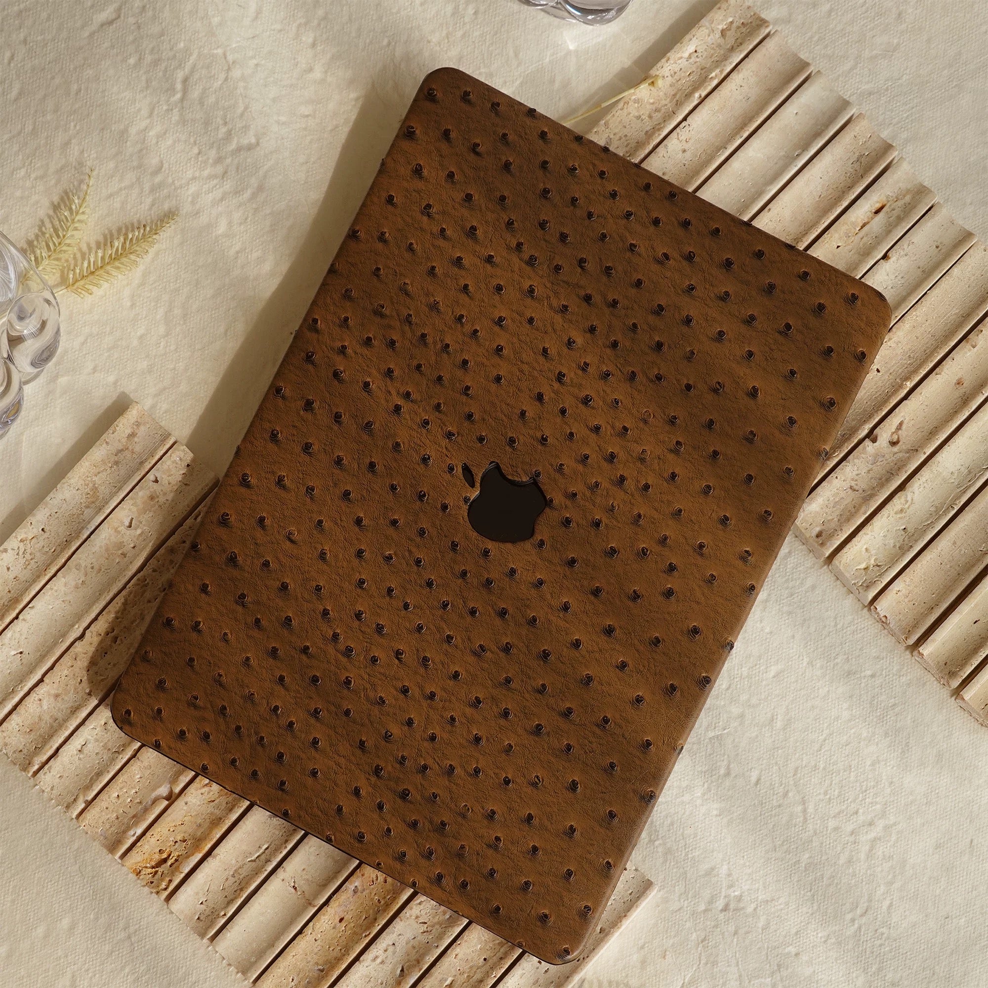 brown Ostrich MacBook Case
