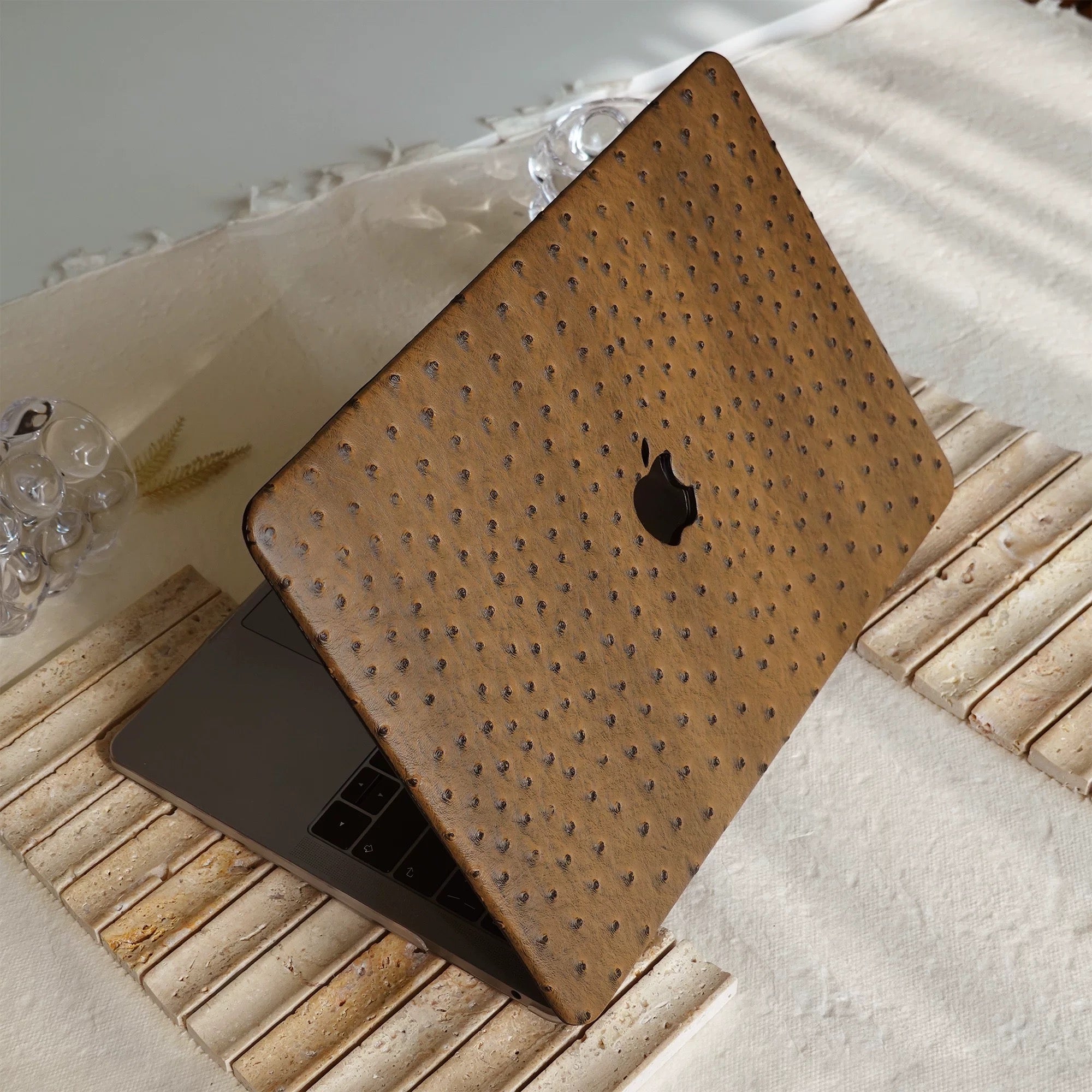 brown Ostrich MacBook Case