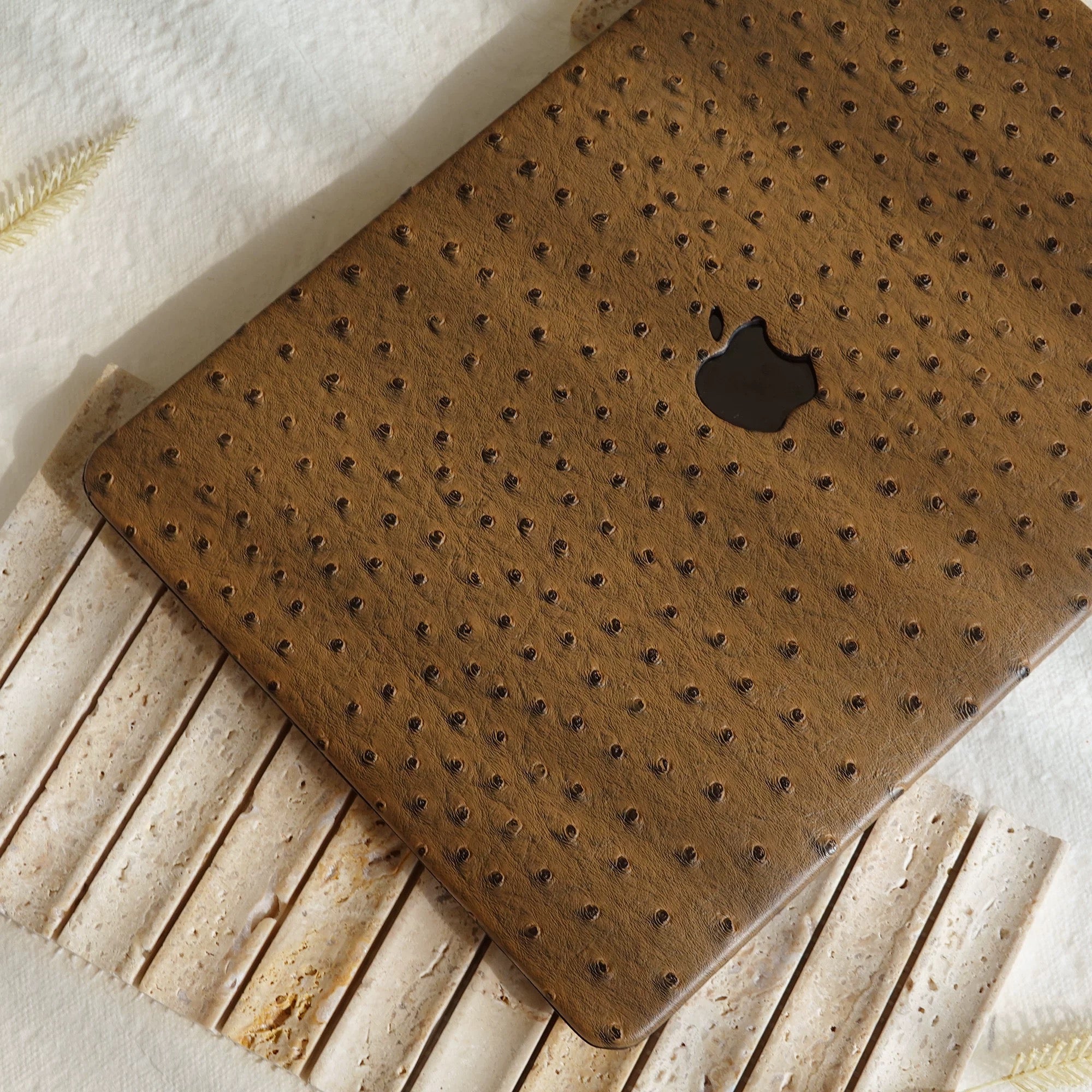 brown Ostrich MacBook Case