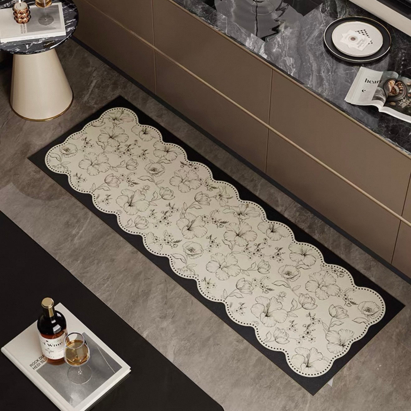 Dainty Flower Wave kitchen mat