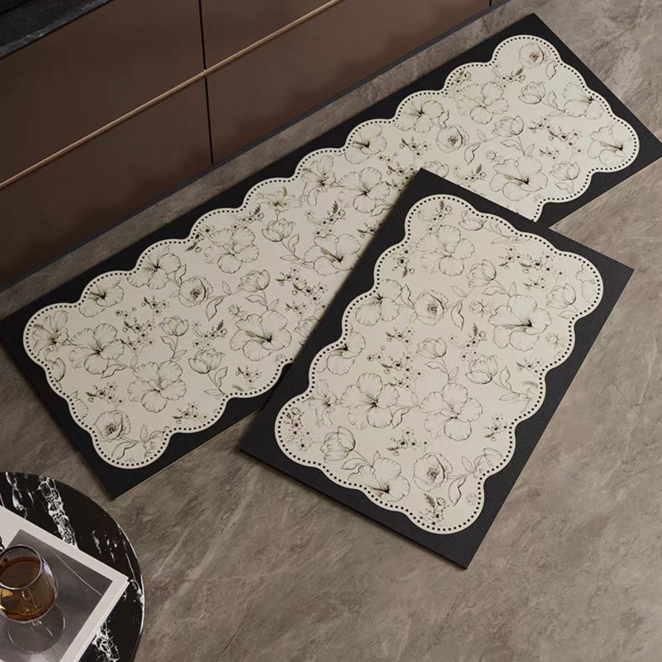 Dainty Flower Wave kitchen mat