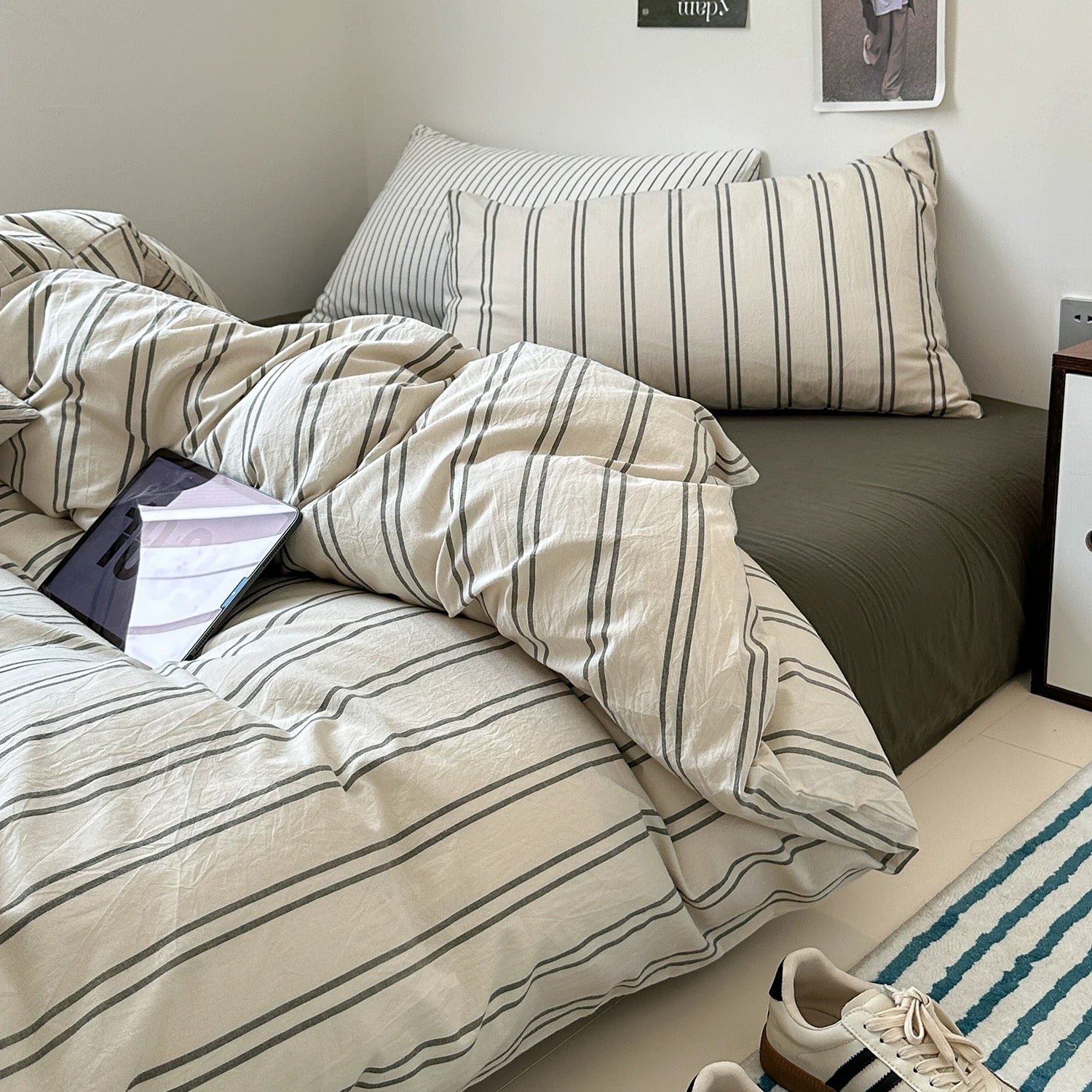 summer Cotton Striped bedlinen set (3design)