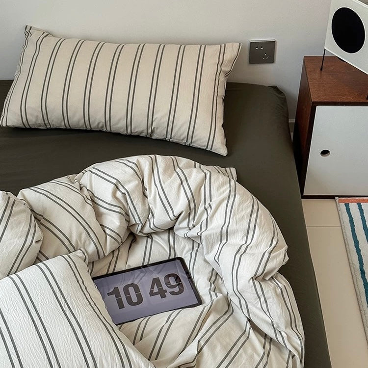 summer Cotton Striped bedlinen set (3design)