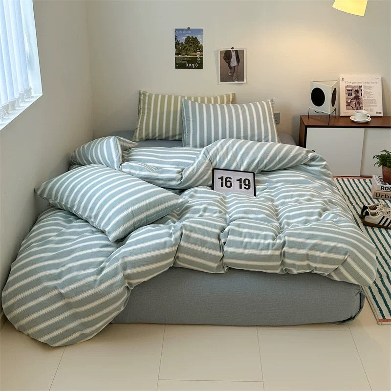 summer Cotton Striped bedlinen set (3design)
