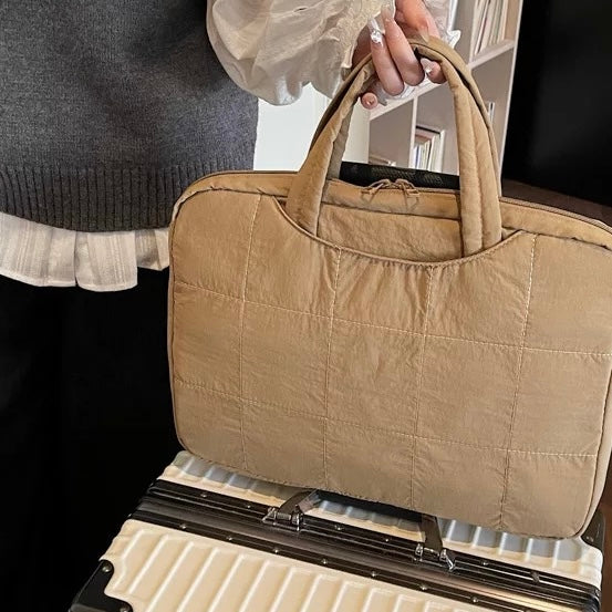 Puffy Quilted Laptop Tote PC bag (7colors)