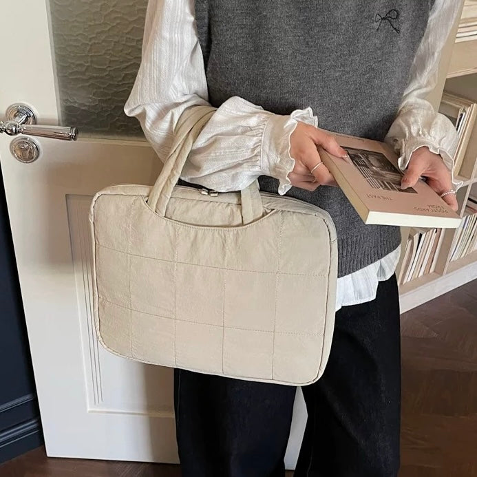 Puffy Quilted Laptop Tote PC bag (7colors)