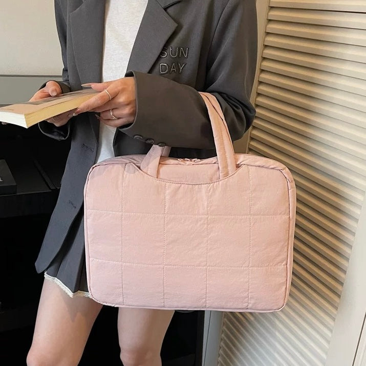 Puffy Quilted Laptop Tote PC bag (7colors)