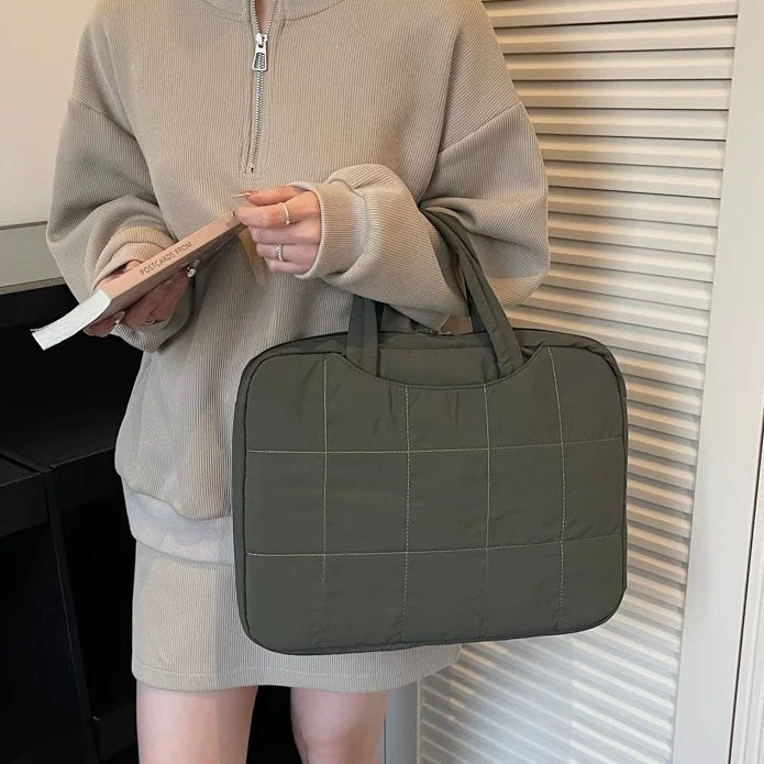 Puffy Quilted Laptop Tote PC bag (7colors)