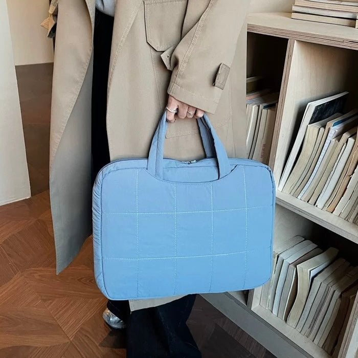 Puffy Quilted Laptop Tote PC bag (7colors)