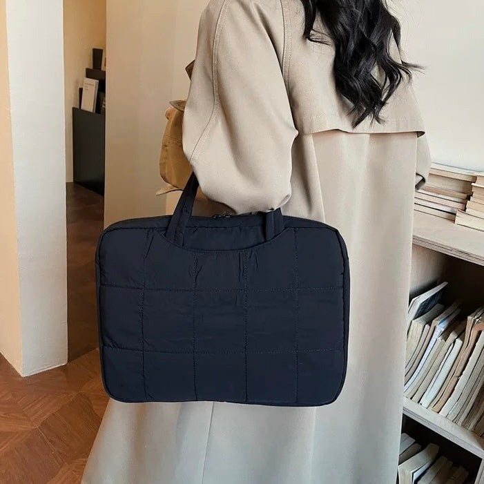 Puffy Quilted Laptop Tote PC bag (7colors)