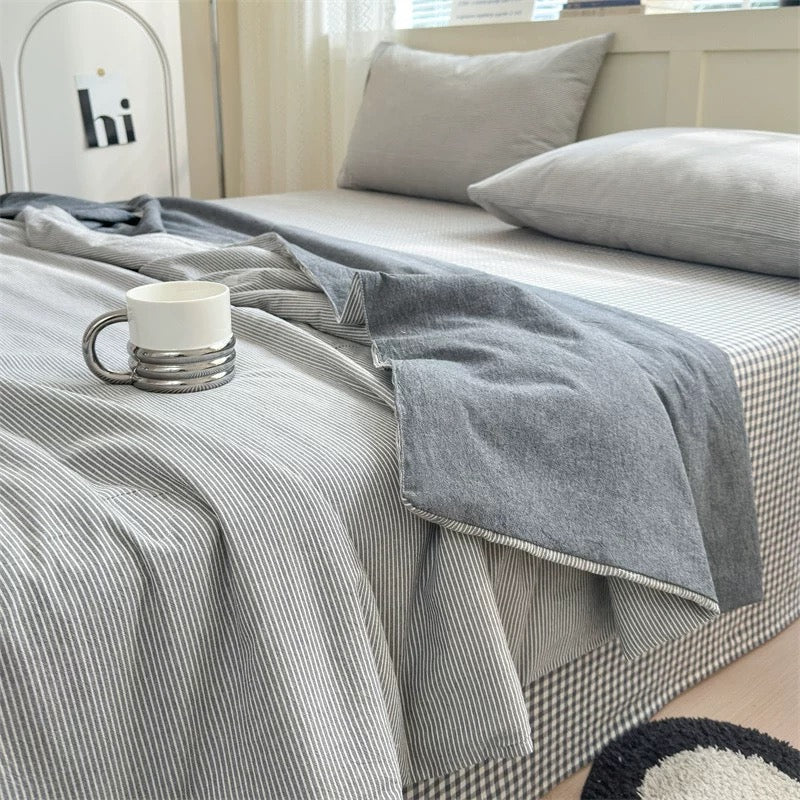 summer stripe quilt & pillow sheets set (4color)