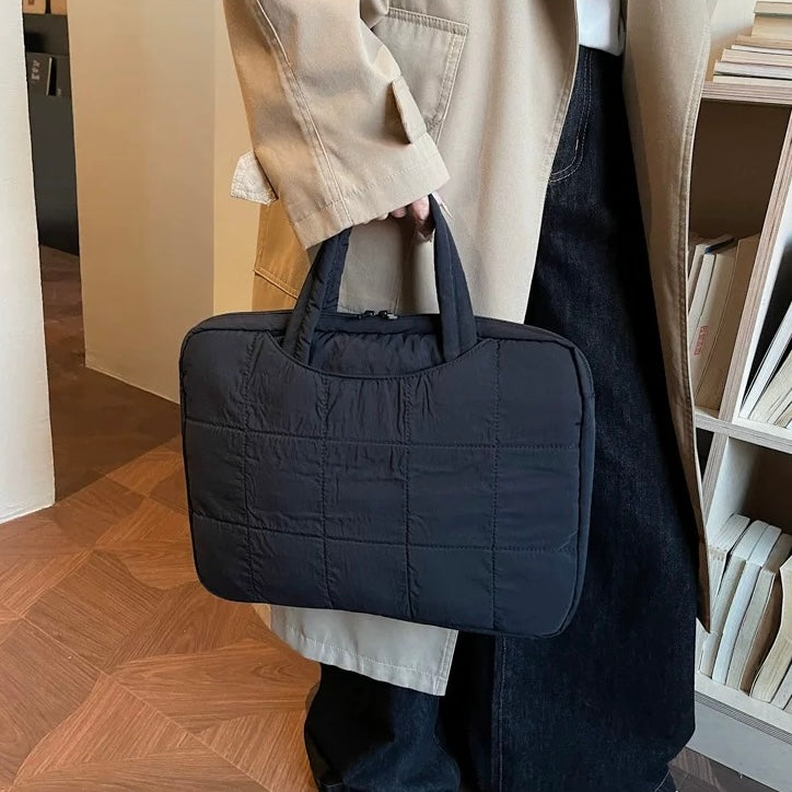 Puffy Quilted Laptop Tote PC bag (7colors)