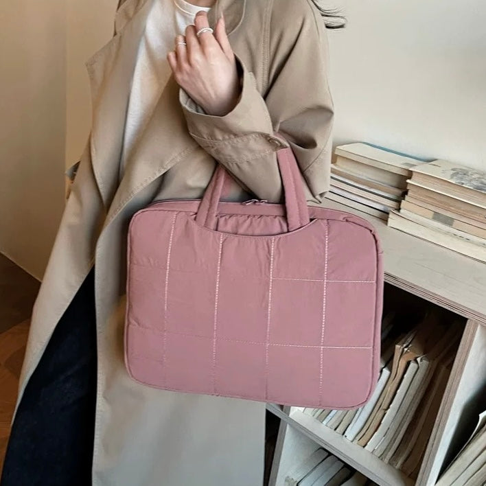 Puffy Quilted Laptop Tote PC bag (7colors)