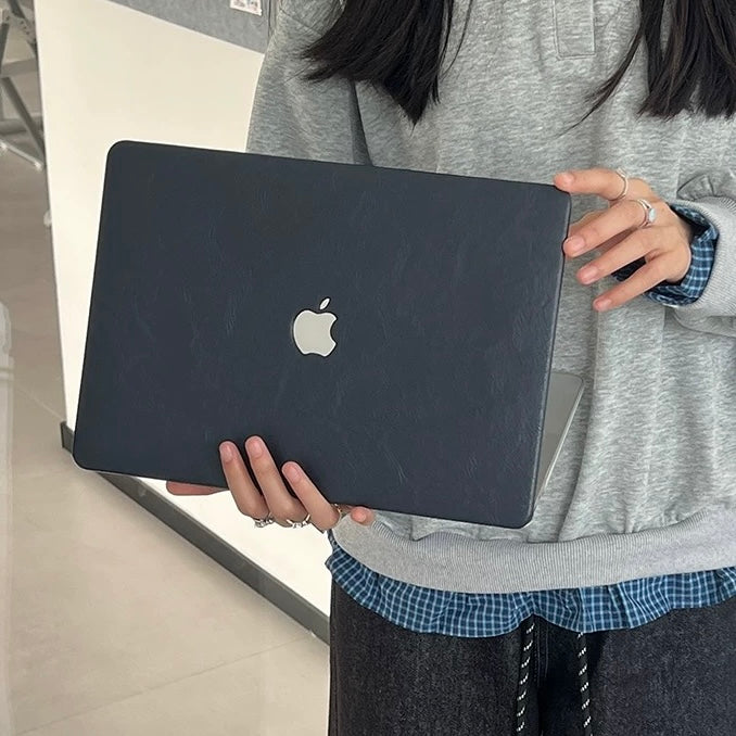 Leather-Texture Hard Shell MacBook Case (2colors)