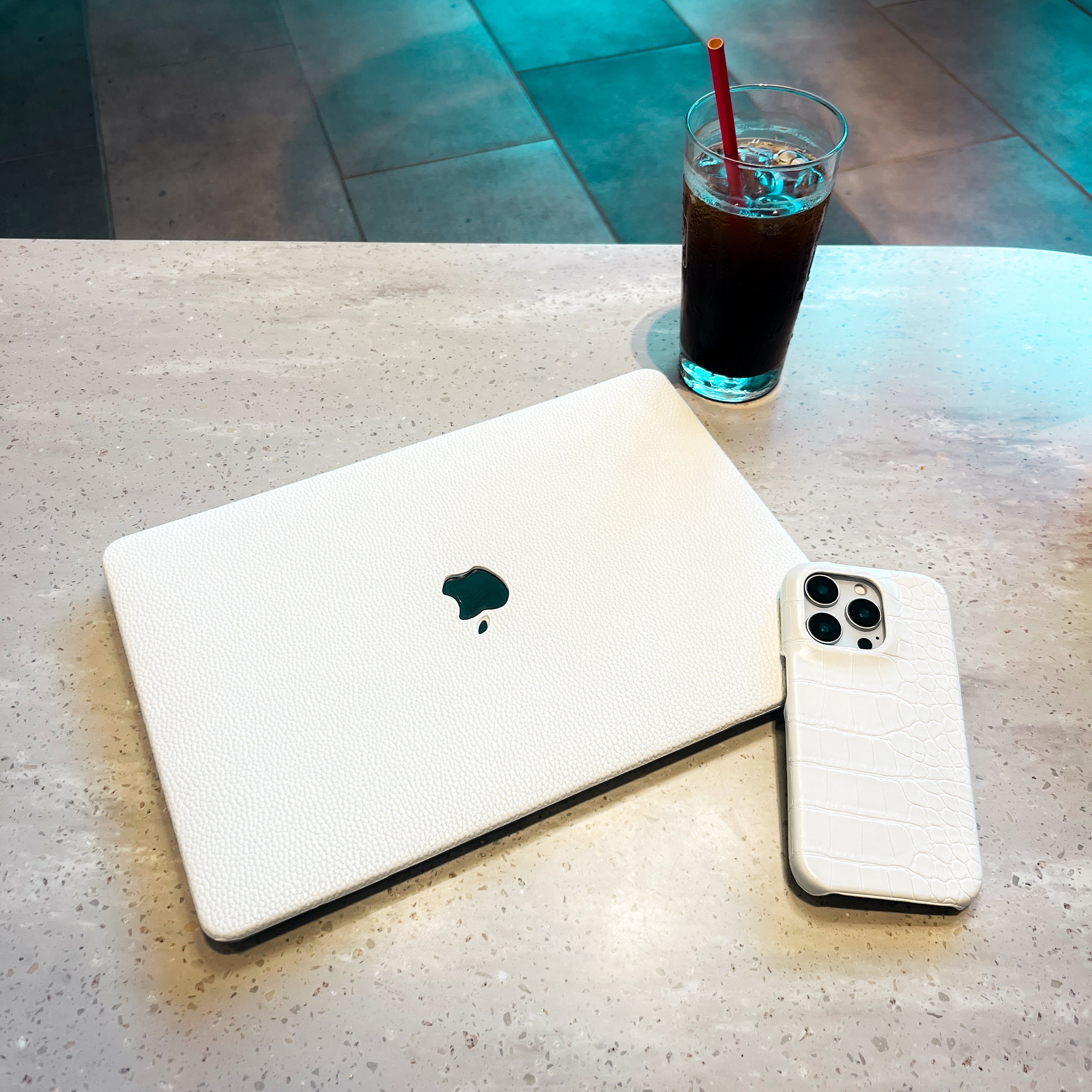 Ivory Leather Style MacBook Cover