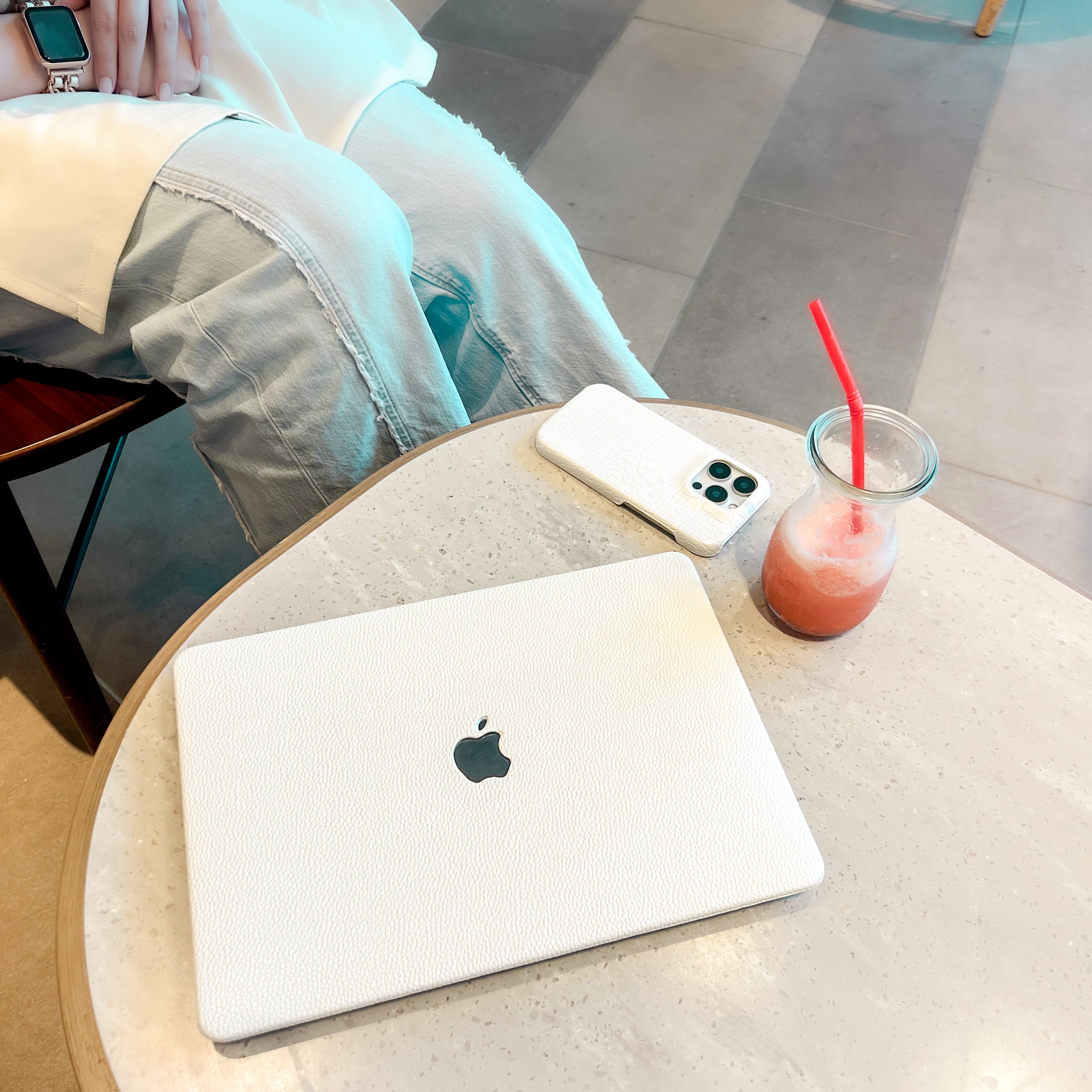 Ivory Leather Style MacBook Cover