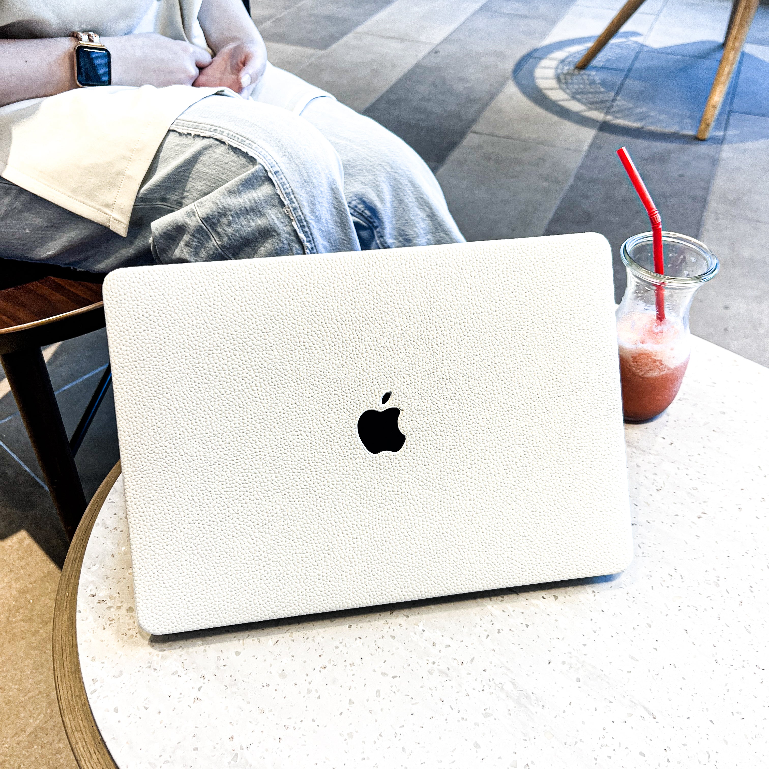 Ivory Leather Style MacBook Cover