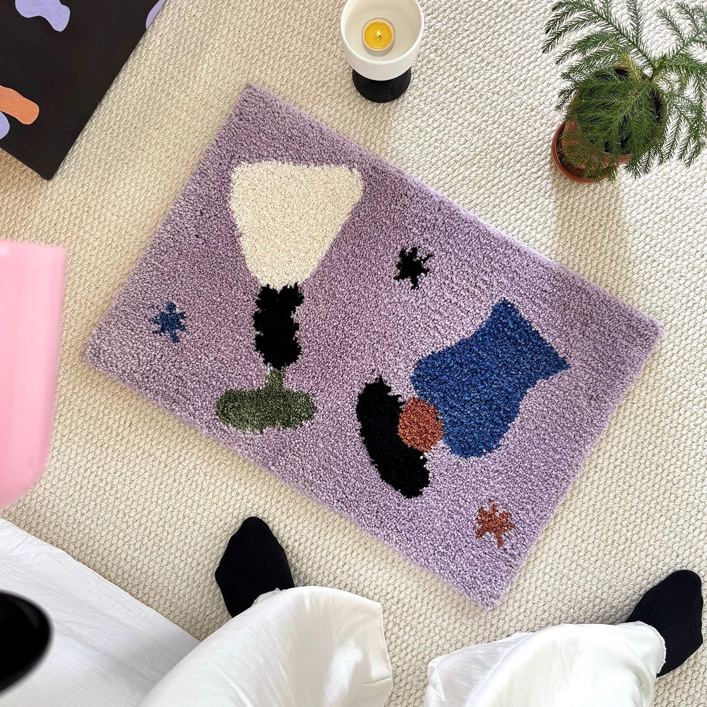 Purple Art Tufted mini mat